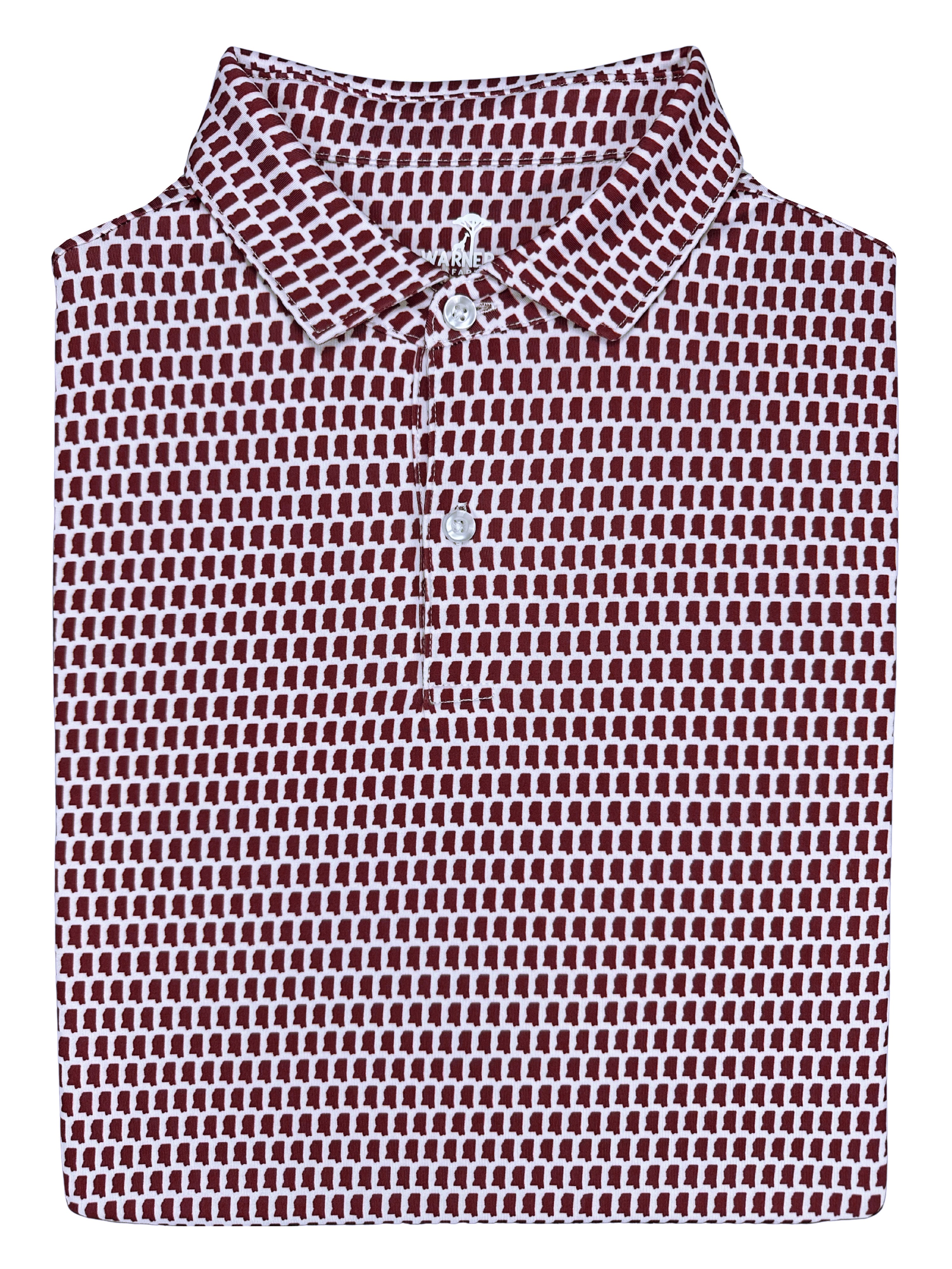 Mississippi Maroon Print Polo